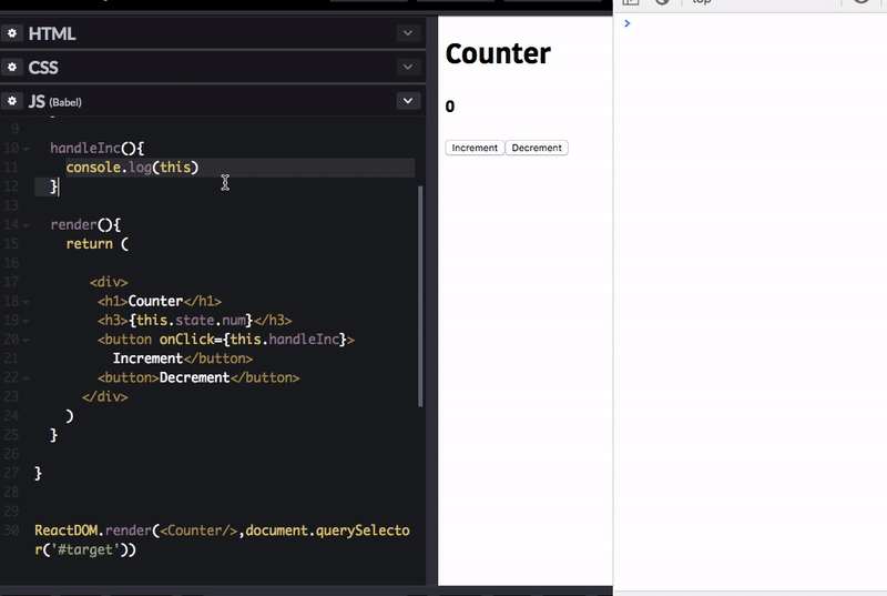 this keyword in react 