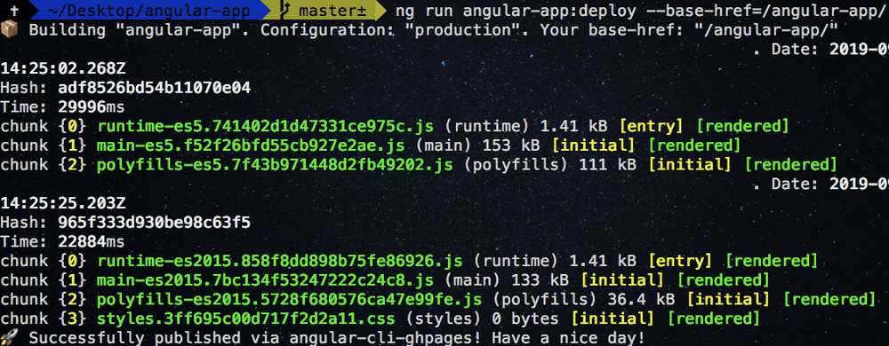 angular deploy command