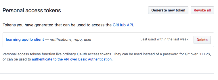 github personal access token