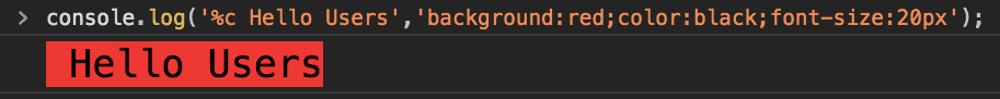 red color added to console.log